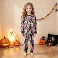 thumbnail image 2 of TOWED22 Toddler Girls Boys Halloween Skeleton Pajamas Sets Kids Cute Pumpkin Sleepwear Boys Halloween Ghost 2 Pcs PJS(Light Pink,4-5 Y), 2 of 9