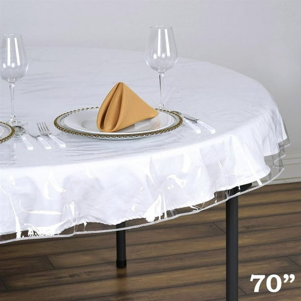 70inch Clear Plastic Vinyl Round Tablecloth Protector Table Cover Com Round Tablecloth Protector Table Cover, Round Tablecloth Protector