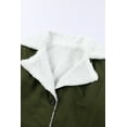 thumbnail image 3 of POGLIP Women's Green Gray Lapel Collar Button Fleece Jacket, 3 of 6