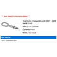 thumbnail image 2 of Tow Hook - Compatible with 2007 - 2008 BMW 335xi, 2 of 2