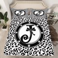 thumbnail image 2 of Feelyou Bowknot Letter J Twin Sheet Sets for Child, Leopard Cheetah Print Twin Fitted Sheet, Modern Fashion Style Flat Sheet, Super Cozy Room Decor, 3pcs, 2 of 7