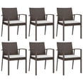 thumbnail image 2 of vidaXL 7 Piece Garden Dining Set with Cushions Poly Rattan and Steel, 2 of 5
