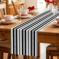 thumbnail image 5 of Black Line Striped Table Runner 72 Inches, Farmhouse Modern Geometric Stripes Bed Runner Dresser Scarves Tabletop for Indoor Outdoor Parties/Ceremony/Banquet, 16" x 72", 5 of 9