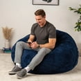 thumbnail image 1 of Giant Foam-Filled Bean Bag Chair - 4ft Faux Fur (cover and filler included), 1 of 2