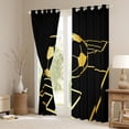 thumbnail image 3 of Football Curtains & Drapes,Gold Black Football Sports 30%-50% Blackout Curtains,Ball Game Window Curtains for Bedroom,Football Field Geometric Window Treatments 2 Panels 52"Wx63"L, 3 of 6