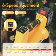 Leaf Blower, 680CFM 280MPH 21V Leaf Blower Cordless with 2X6.0Ah Battery & Charger, Electric Leaf Blower for Lawn Care, Battery Powered Leaf Blower for Snow Blowing & Yard Patio Garden Cleaning