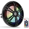 thumbnail image 4 of Pyle PLMRB29B Single DIN Bluetooth MP3 Stereo Black Receiver, 6x 6'' 240W Power Low Profile Boat Black Speakers, 12" 500W RGB LED Subwoofer, 8 Channel Amplifier W/Kit, Radio Antenna, Speaker Wire, 4 of 8