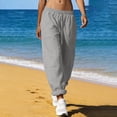thumbnail image 4 of Womens Pants Jogging Pants Sports Pants with Pockets Loose Bottom Mid Waist Exercise Casual Pants, 4 of 8