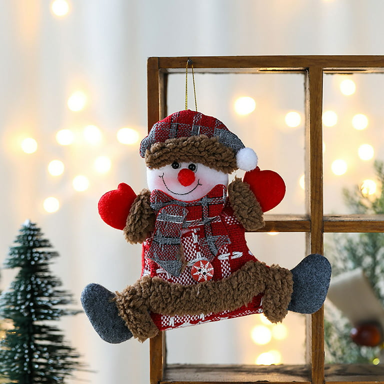 Kayannuo Christmas Decor Christmas Clearance Christmas Tree Pendant  Creative Santa Claus Snowman Doll Hanging Foot Ornaments Shopping Mall Door