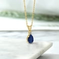 thumbnail image 4 of Gem Stone King 2.23 Ct Blue Sapphire White Diamond 18K Yellow Gold Plated Silver Pendant with Chain, 4 of 4