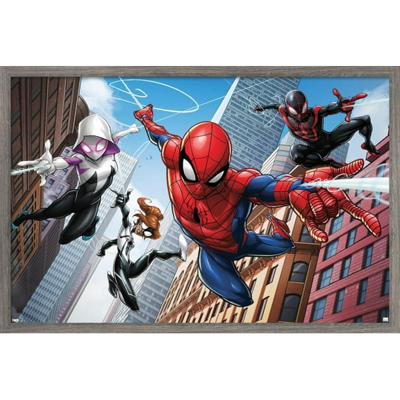 Marvel Comics - Spider-Man - Web Heroes Wall Poster, 14.725" x 22.375", Framed