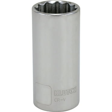 Klutch Deep Socket, Metric, 32mm, 1/2in.-Drive, 12-Pt.