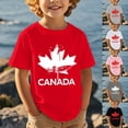thumbnail image 2 of T-shirts Canada pour Filles, Imprimé Feuille d'Érable, Col Rond, Manches Courtes, T-Shirt Garçon, Chandails Graphiques Fête du Canada, Coupe Ample, T-Shirt Graphique Fête du Canada pour Filles, 2 of 5