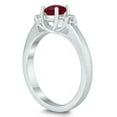 thumbnail image 2 of SZUL Women's 5MM Ruby and Diamond Cynthia Ring in 10K White Gold, 2 of 4