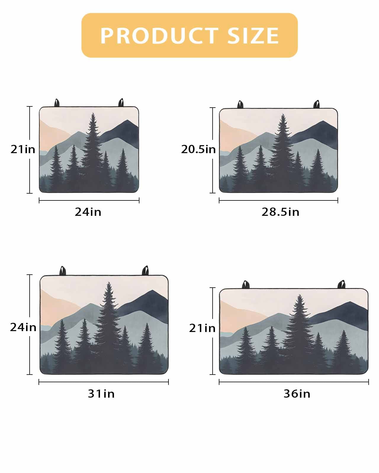 nqOlkjepod Large Induction Cooktop Protector Mat 36"x21", Mountain Forest Stove Top Covers for Electric Stove, Nature Tree Scenery Watercolor Pink Blue Stove Burner Cover Mats, Glass Top Stove Cover
