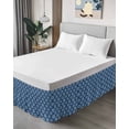 thumbnail image 4 of Blue Boho Geometric Wrap Around Bed Skirts for Queen Bed 16" Drop,Bed Skirt with Adjustable Elastic Belt Dust Ruffle Bed Valance for Bedroom Hotel Farmhouse Southwest Motifs Art Bed Frame Cover, 4 of 7