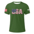 thumbnail image 4 of Men's 4th of July 250th Anniversary USA Flag T Shirts Patriotic Tees Independence Day Tops Casual Crewneck Tshirts Cotton Tees Plus Size Shirts,Green,3XL, 4 of 9