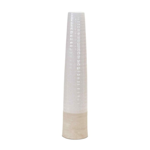 Melrose Stoneware Floor Vase - 23.5" - White and Beige