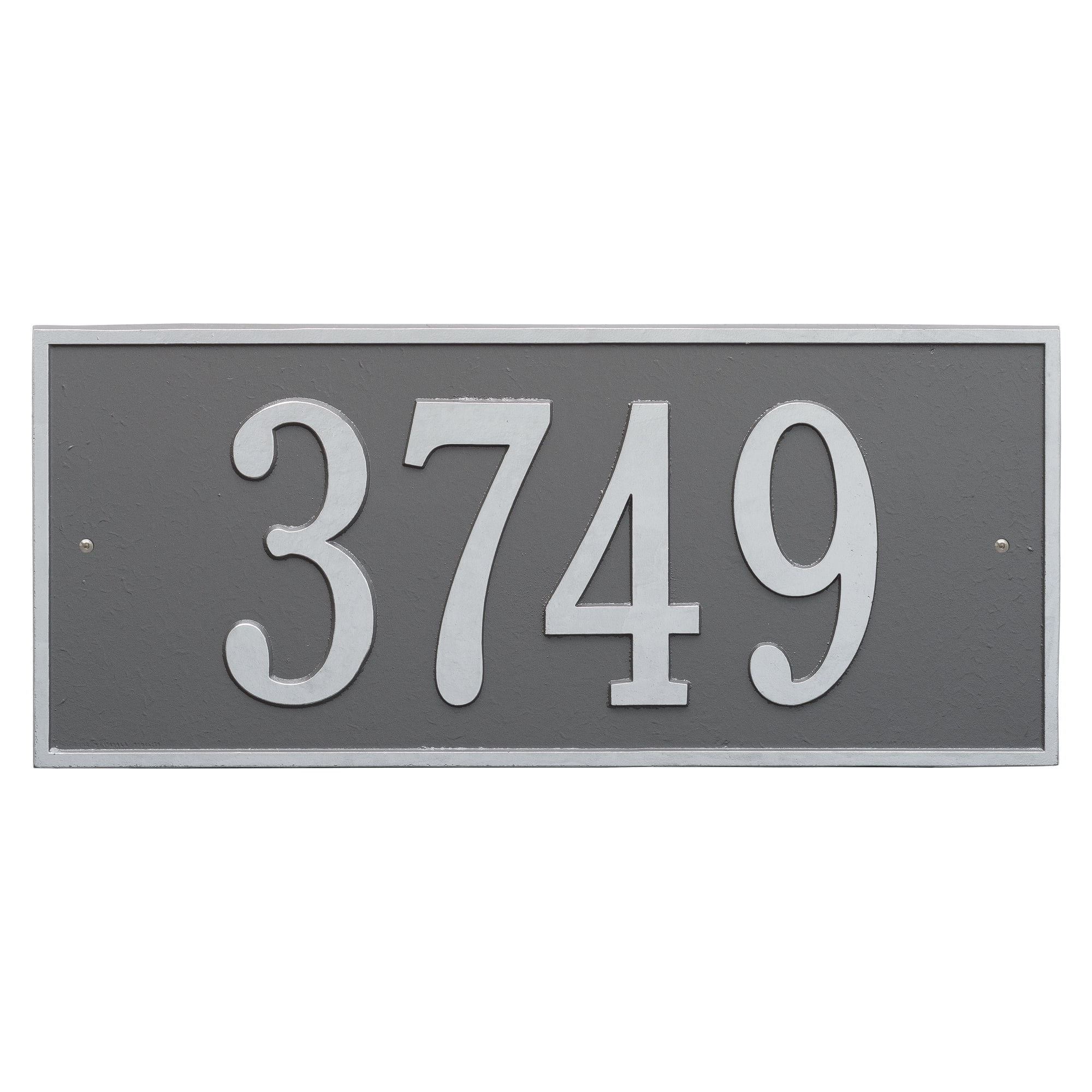 Personalized Hartford Rectangular Estate Wall 1-Line Address Plaque in Pewter Silver by Whitehall
