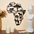 thumbnail image 3 of HELLOYOUNG African Map Animal Division Metal Wall Art Modern Silhouette Black, 3 of 7