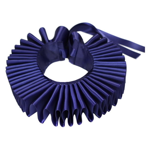 Cuello con volantes, capa, bufanda desmontable, gargantilla con volantes para suministros de fiesta y fotografía Azul