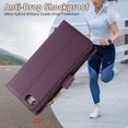 thumbnail image 6 of Allytechgroup Stylish iPhone 8 Plus/ 7 Plus Case Wallet with Card Slots and Zipper Pocket, Hand Wrist + Crossbody Strap RFID Blocking Girls Women Phone Case for Apple iPhone 8 Plus/ 7 Plus, Darkpurple, 6 of 9