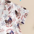 thumbnail image 5 of Okbabeha Kids Girl Boy 4th Of July Pajamas Set,Fourth of july American Flag Short Sleeve Button Closure Tops+Shorts Sleepwear, 5 of 7