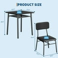thumbnail image 5 of Accreate 3 Piece Space-Saving Dining Table Set for 2, Built-in Storage, Metal Frame Chairs, 5 of 8