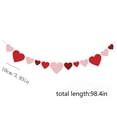 thumbnail image 4 of DAMAI 3 String 8.2 Feet Felt Valentines Day Garland, Heart Shape Galentines Day Decorations for Mantle, Wall, Party Valentines Decorations, Pink Red Claret Heart Garlands for Valentines Day Decor, 4 of 8