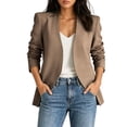 thumbnail image 4 of IUYRTFE Women's Collarless Open Front Blazer Long Sleeve Casual Workwear Jacket Solid Color, 4 of 9