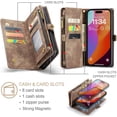 thumbnail image 3 of For iPhone 15 Pro Max Wallet Case,Zipper Folio Leather Case Wallet with Card Holder,Strap Wristlet,Detachable Magnetic Protective Back Case for iPhone 15 Pro Max 5G 6.7 Inch, 3 of 7