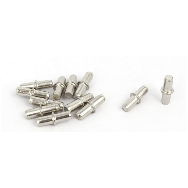 Clavos de soporte para estantes de armario de muebles Unique Bargains Tono plateado 5mmx19mm 12Pcs