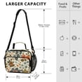 thumbnail image 3 of Retro Flowers Green Leaves Insulated Lunch Bag Portable Cooler Bag Mommy Bag Large Capacity 6L, 3 of 9
