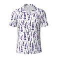 thumbnail image 2 of Daiia Lavender Flowers Pattern Men’s Polo Shirts,Solid Deck Shirt,Classic Fit, Breathable Cotton Polo for Casual and Sport Wear-Small, 2 of 7