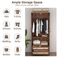 thumbnail image 6 of Brafabhome 71"H Armoire Wardrobe Closet with 2 Drawers, Farmhouse 2 Doors Armoire Cabinet with Hanging Rod, Modern Freestanding Wardrobe Clothes Cabinet for Bedroom | Walnut(2 Set), 6 of 6