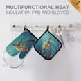 thumbnail image 3 of 2PCS Pot Holders and Oven Mitts Sets Cooking Gloves Kitchen Gloves Heat-Resistant Non-Slip for Baking Cooking Beautiful Sea Turtle, 3 of 5