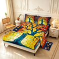thumbnail image 2 of Homewish Vintage Tree Of Life Queen Sheets,Colorful Glass Dots Queen Sheet Sets,Yellow,4pcs,1 Flat Sheet, 1 Fitted Sheet and 2 Pillowcases, 2 of 6