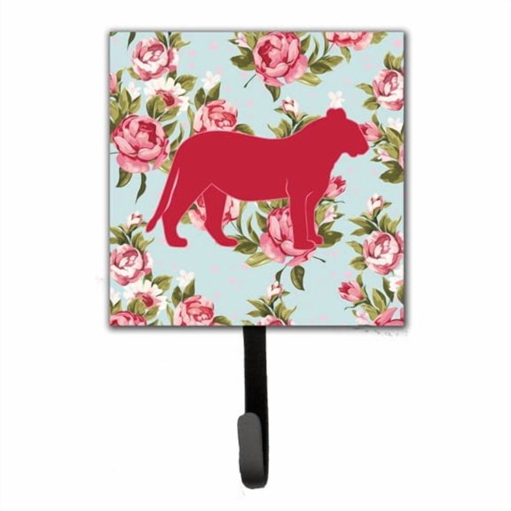 Caroline's Treasures BB1010-RS-BU-SH4 Tiger Shabby Chic Blue Roses Leash or Key Holder, Blue, Single Hook, multicolor