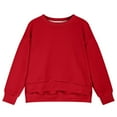 thumbnail image 3 of Ixbnca Girls Oversized Sweatshirt Long Sleeve Crewneck Kids Lightweight Side Slit Pullover Sweatshirts Tops, 3 of 5