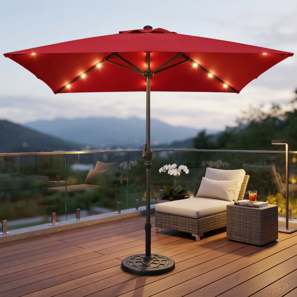 Resenkos Outdoor Umbrella Base, 22 Inch Heavy Duty Round Umbrella Base Stand, Black