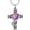 Rainbow, variant on Personalized Religious Cross Urn Necklaces for Ashes Stainless Steel Cremation Keepsake Jewelry Holder Birthstone Memorial Pendant Necklace for Men / Women