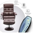 thumbnail image 2 of MCombo 360 Swivel Massage Recliner Chair with Ottoman for Living Room, Faux Leather, Dark Brown, 2 of 8