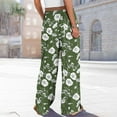 thumbnail image 4 of Fashion Wide Leg Pants for Women Graphic Pants With Elastic Waist Casual Loose Pockets Pants Autumn Outfit Solid Color Trousers Casual Daily Office Wear Plus Size, 4 of 8