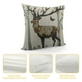 thumbnail image 4 of Leisuo Deer Throw Pillow Cover Pine Forest and Birds Fabric for Couch Bed Sofa Car Waist Cushion Cover Pillow Case White, 4 of 5