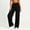 Black, variant on Women's High Waist Wide Leg Pants, Elastic Waist, Loose Loungewear & Sport Trousers with Pockets Black L