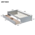 thumbnail image 3 of [Luckynote]Twin Size Bed with 2 Drawers, Solid Rubber Wood Bed,Grey, 3 of 11