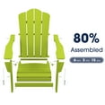 thumbnail image 3 of Wulful Folding Plastic HDPE Patio Adirondack Chair, Apple Green, 3 of 5
