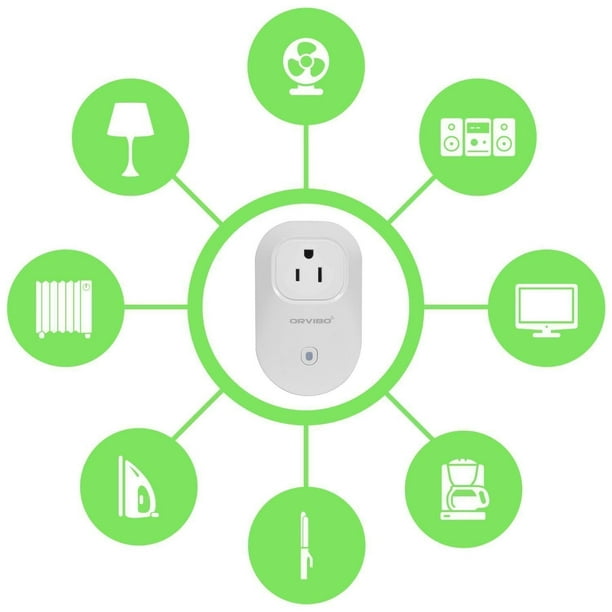 Orvibo Wi-Fi Smart Socket Outlet US Plug, Turn ON/OFF Electronics from Anywhere, White (HomeMate-S20)