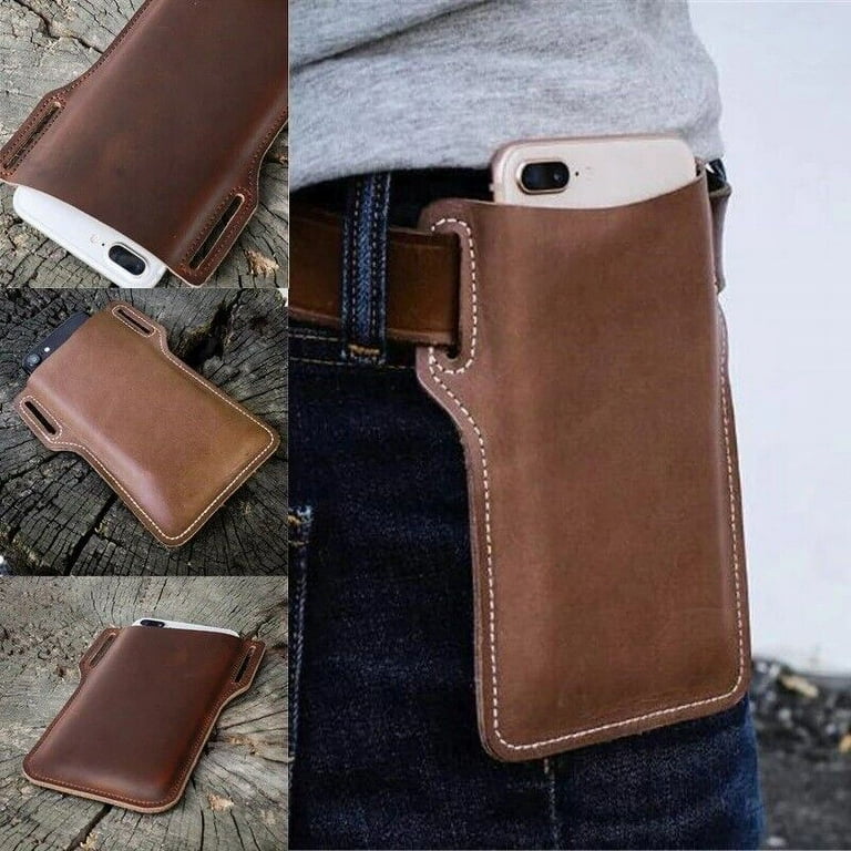 The Perfect Part Leather Phone Holster Belt Pouch Men s Cell Phone Holder For Belt Universal Leather Phone Case With Belt Loops Phone Holster For Women Waist Holster Pouch Case Walmart