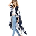 thumbnail image 4 of Lana Roux Women's Lightweight Boho Layering Kimono (One Size, Navy), 4 of 4